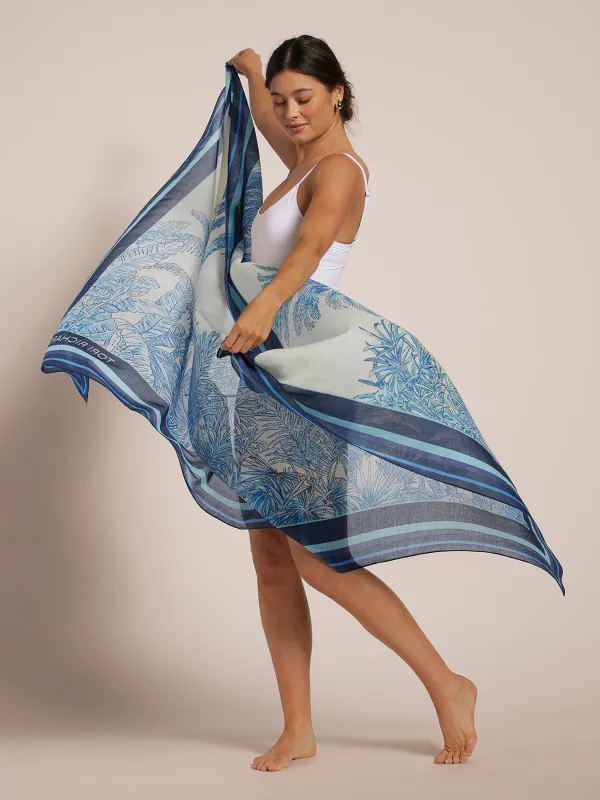 Trees of Blue Pareo sold by Tori Richard