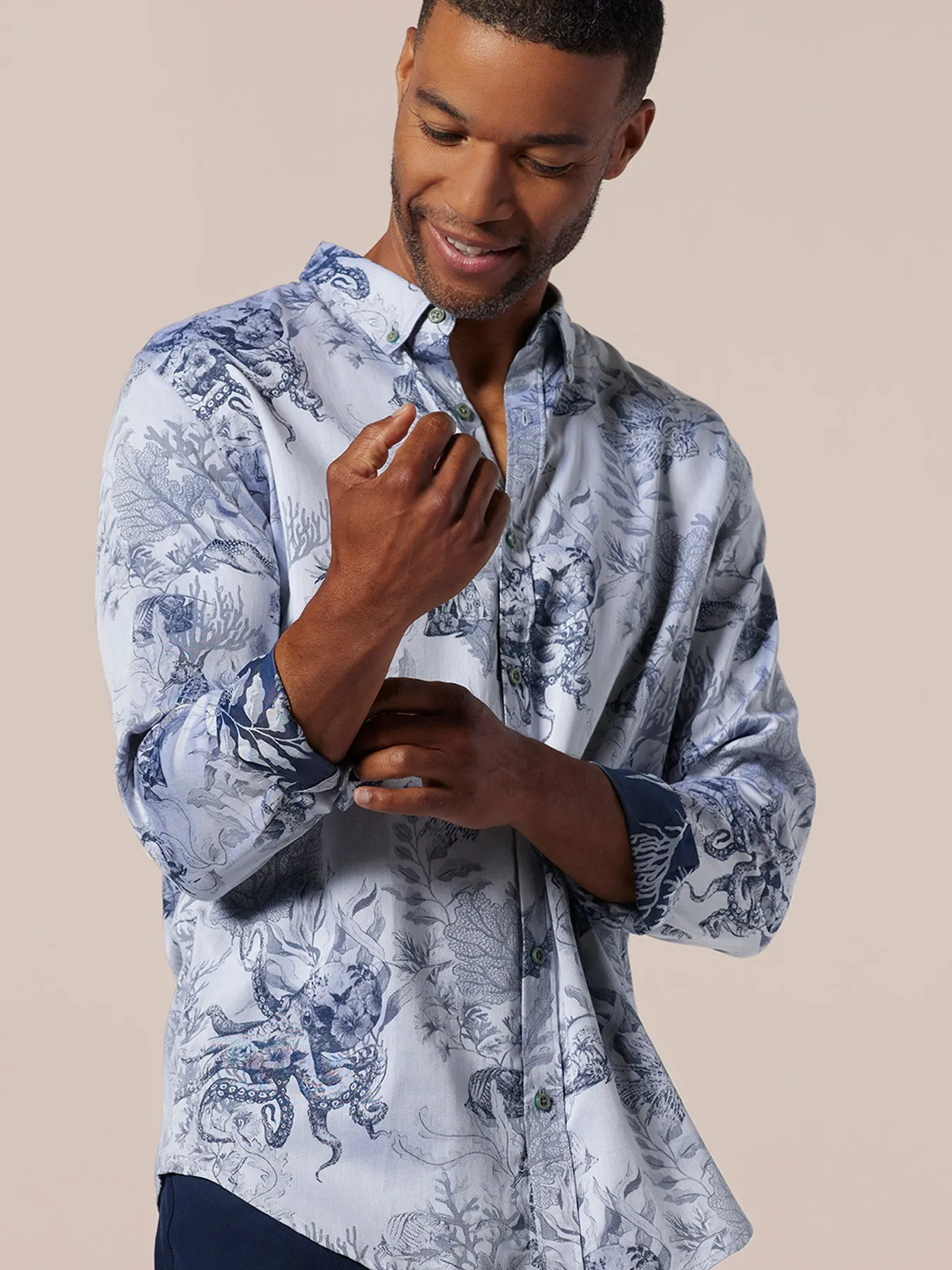 Octopus's Garden Jacquard Long Sleeve sold by Tori Richard product image thumbnail 2