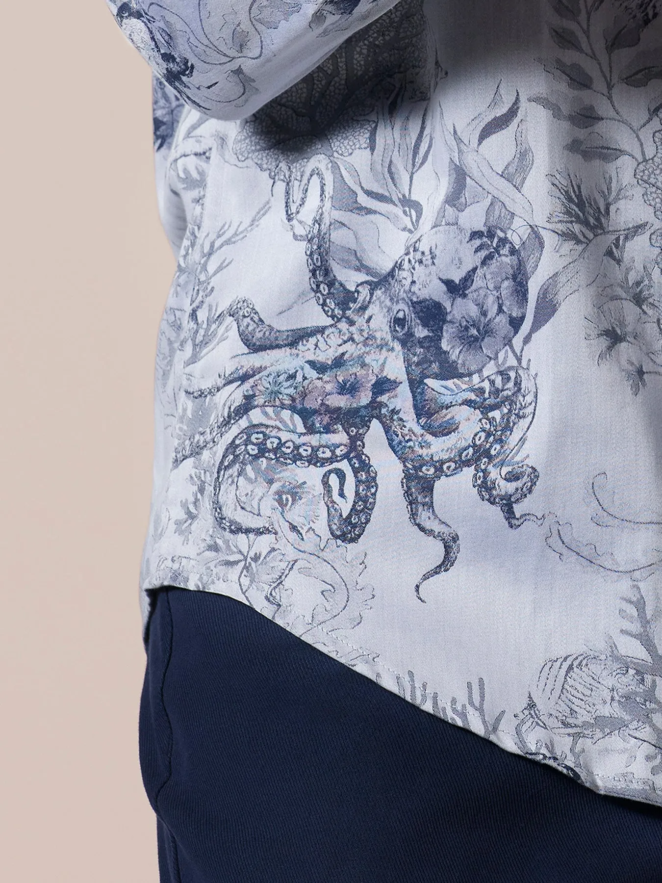 Octopus's Garden Jacquard Long Sleeve sold by Tori Richard product image thumbnail 3