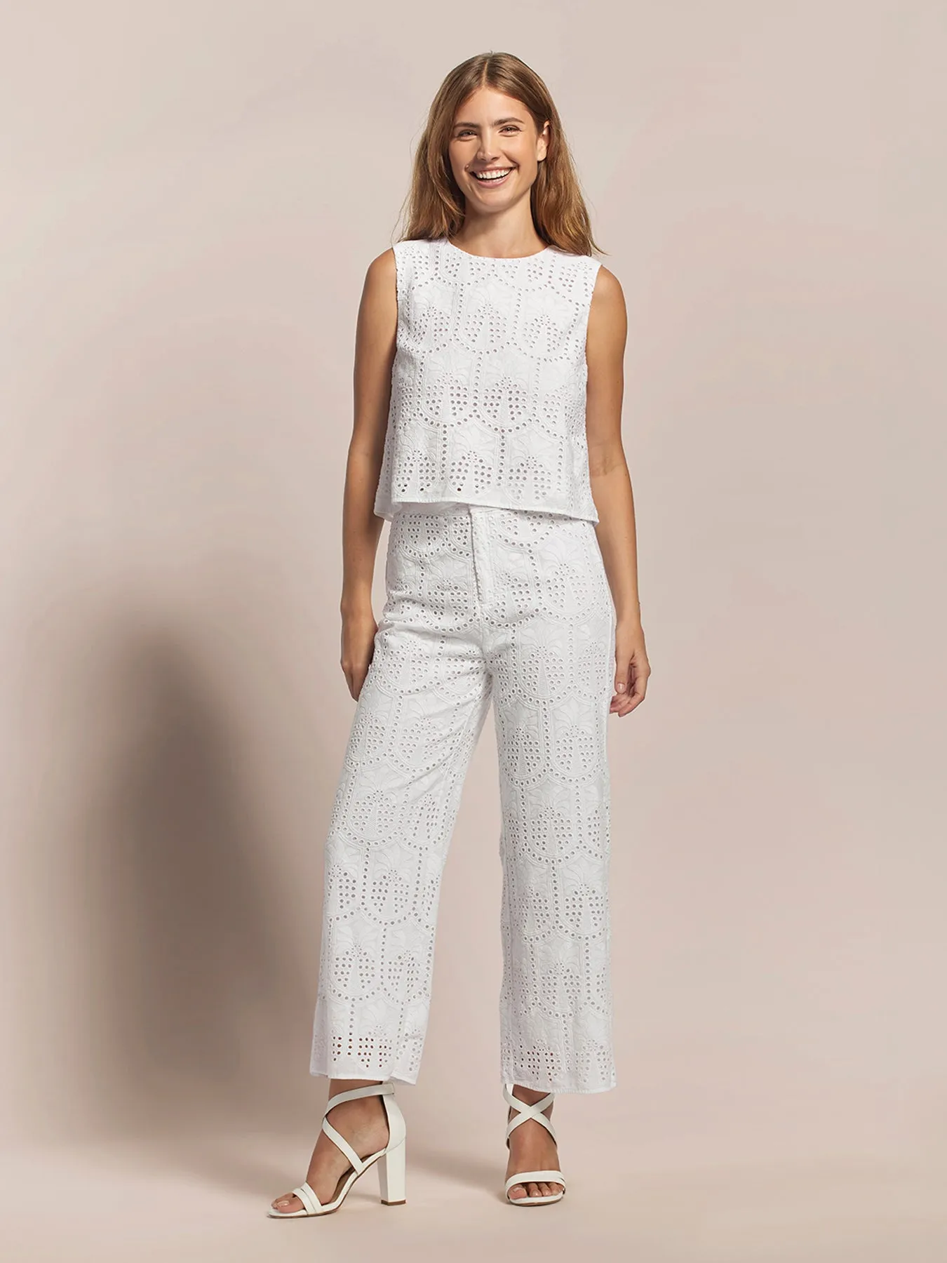 Eyelet Palm Phoebe Pant sold by Tori Richard