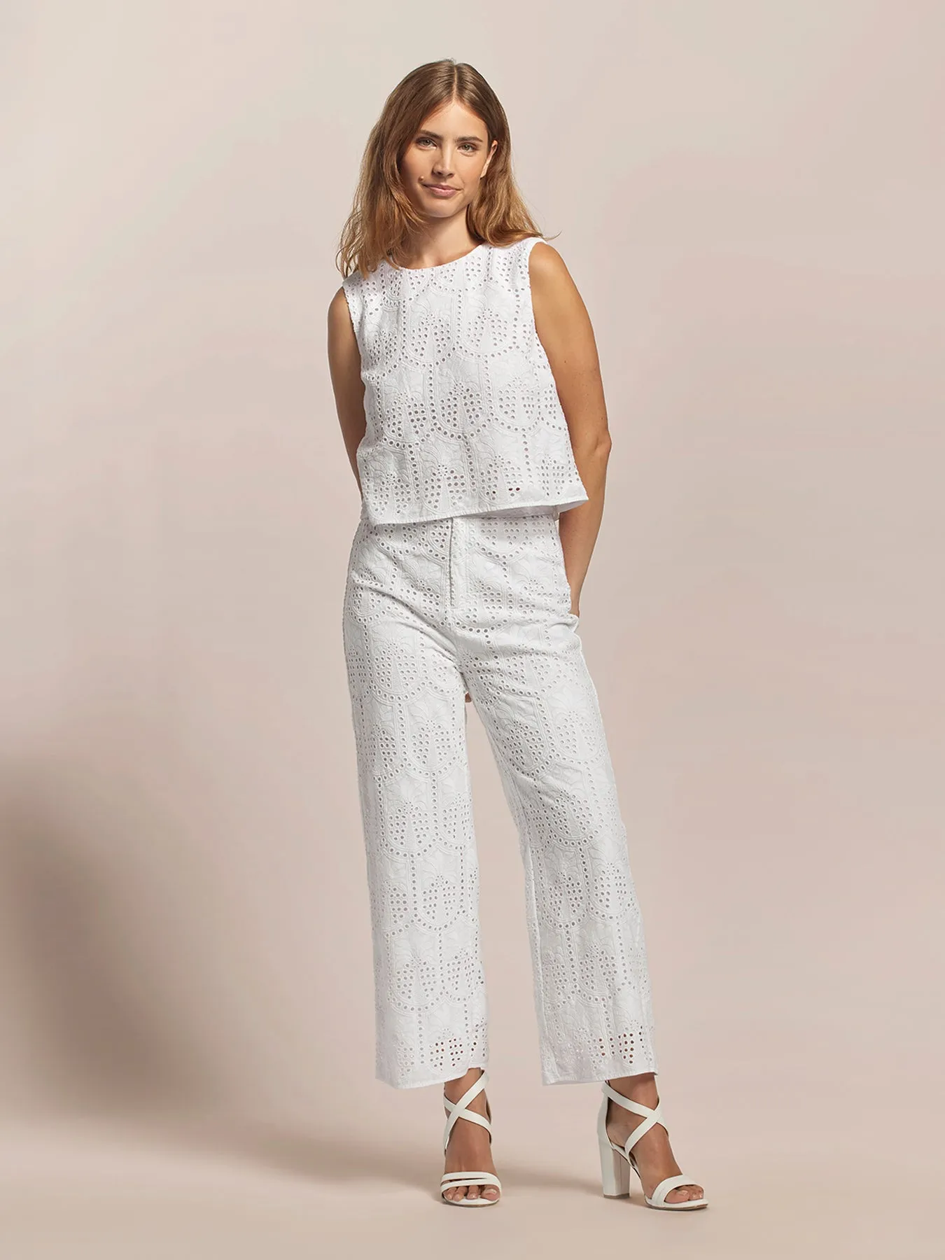 Eyelet Palm Veronica Top sold by Tori Richard