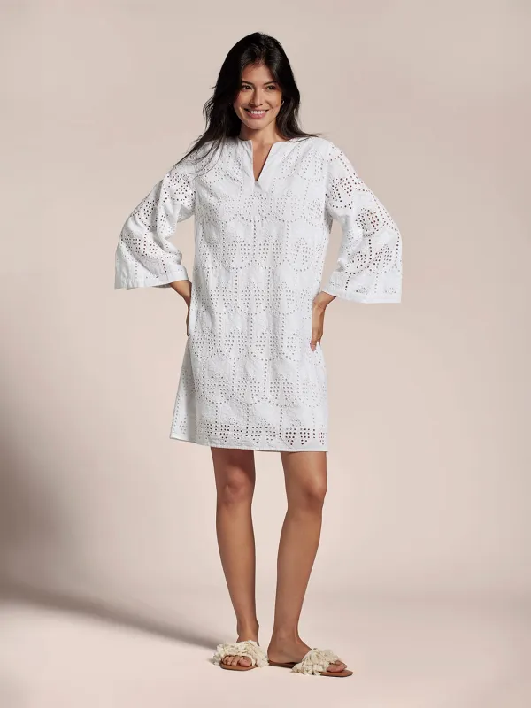 Eyelet Palm Xenobia Dress made by Tori Richard