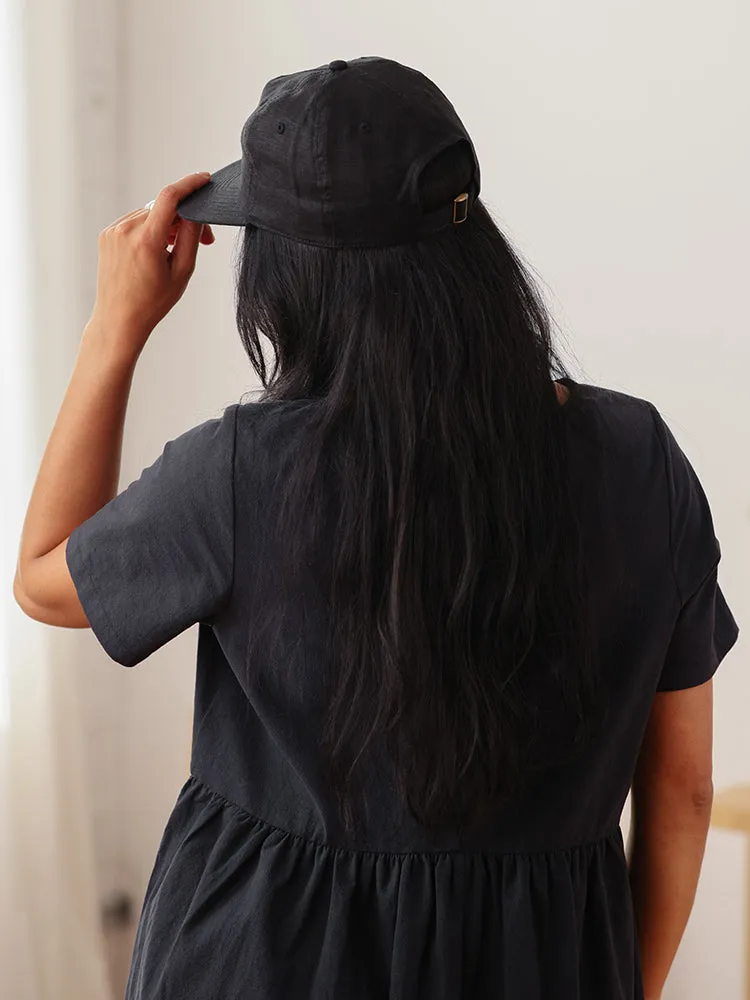 Linen Baseball Hat Black sold by Tradlands product image thumbnail 3