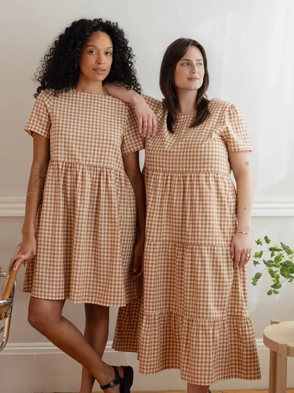 Chalet Tiered Dress Cotton Linen (Clearance) sold by Tradlands