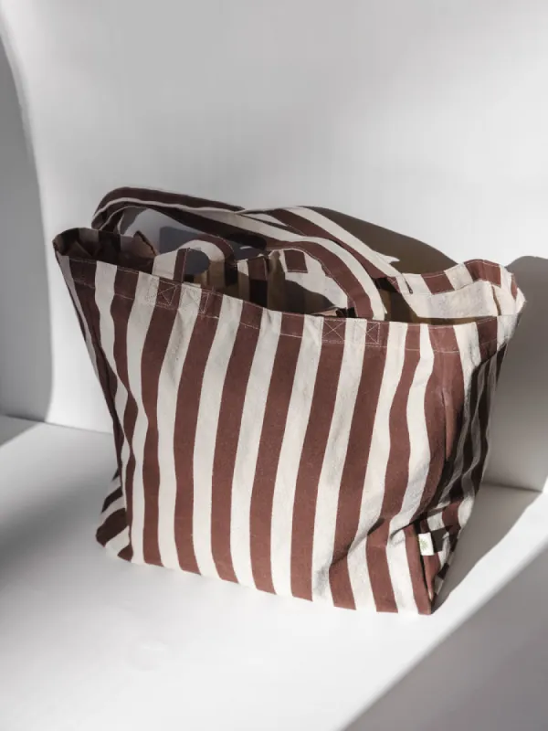 Omom Striped Tote Bag with Fruit Pocket sold by Tradlands