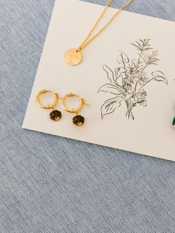 Sheena Marshall Charm Hoops sold by Tradlands