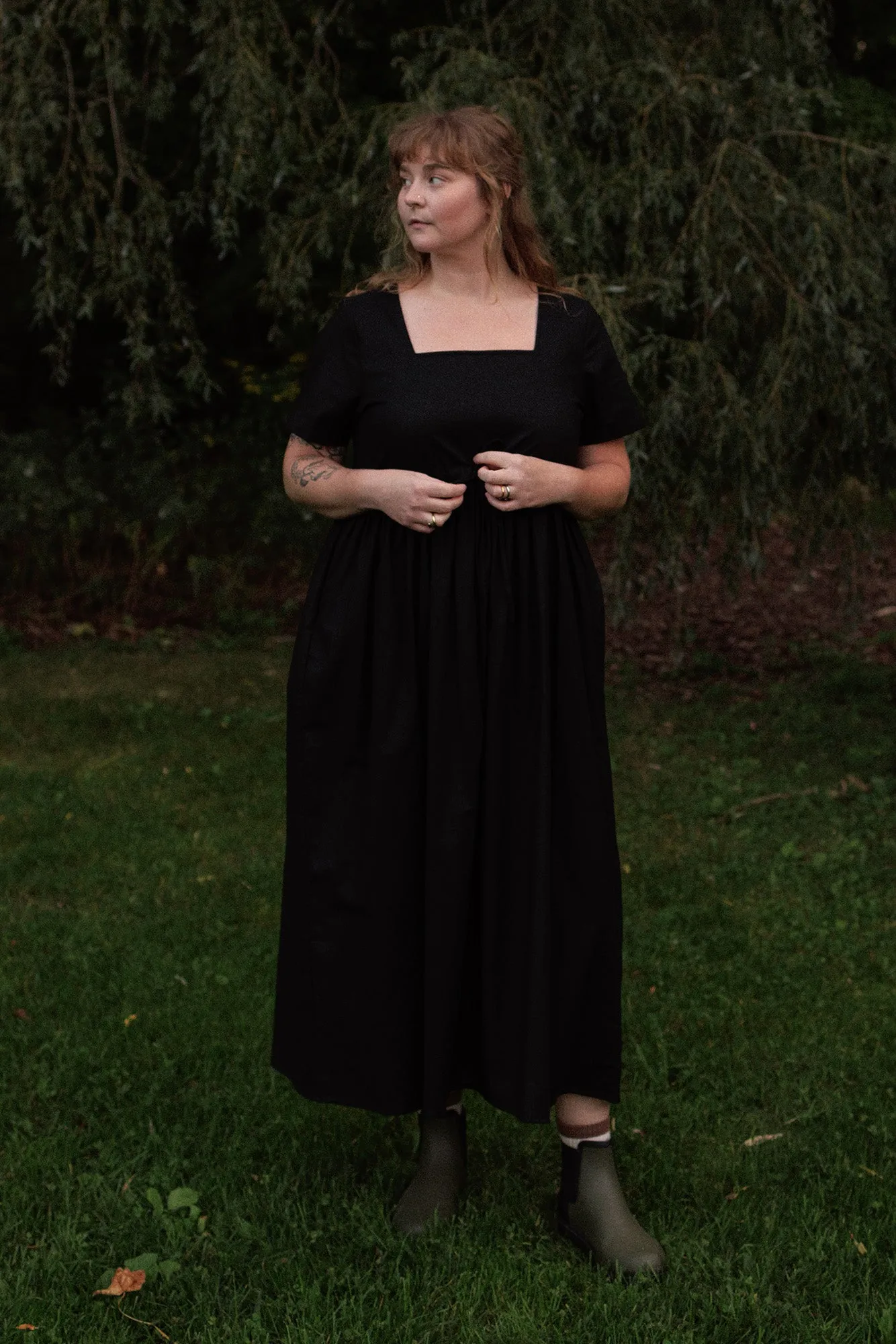 Nico Square Neck Drawstring Dress sold by Tradlands product image thumbnail 2