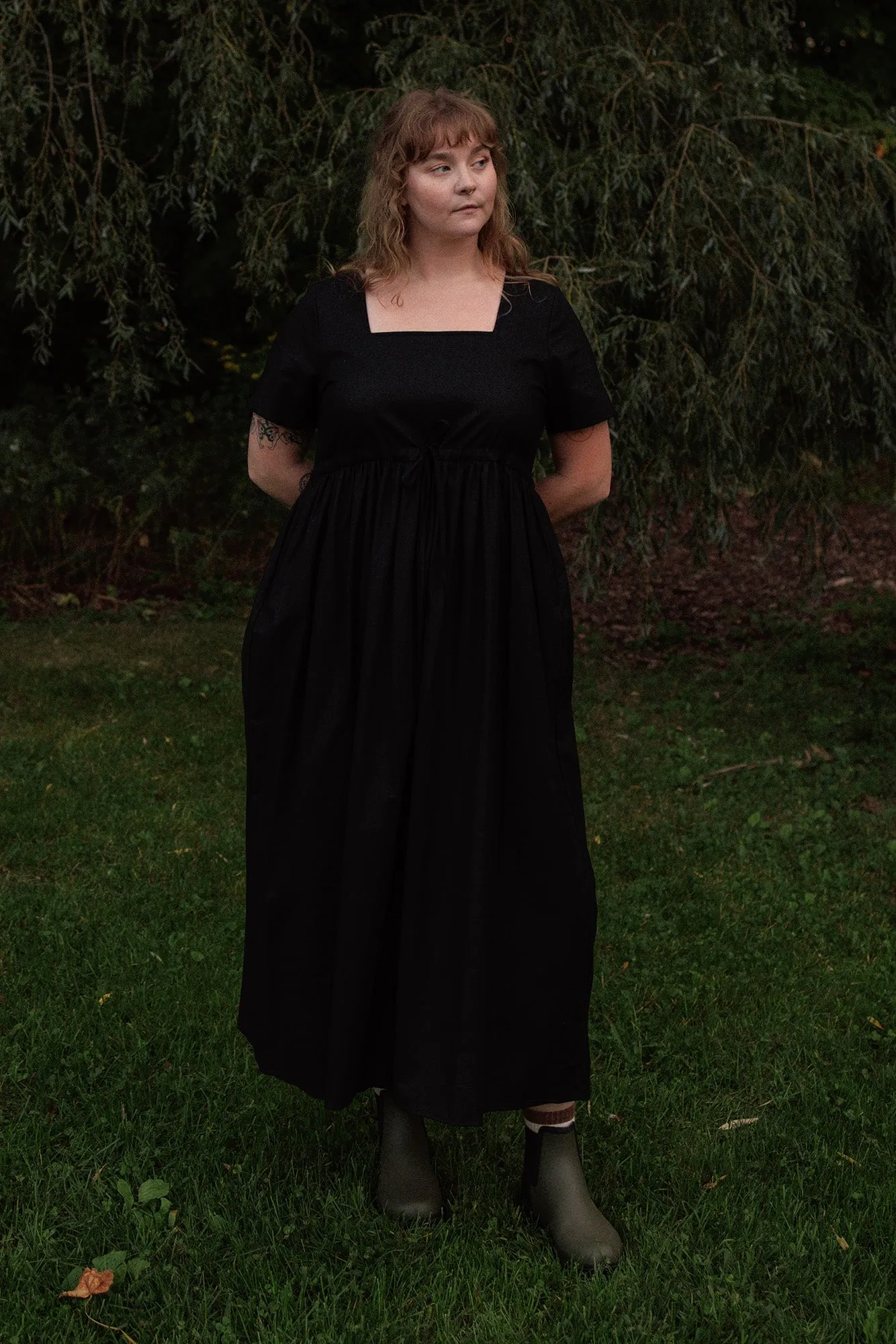 Nico Square Neck Drawstring Dress sold by Tradlands