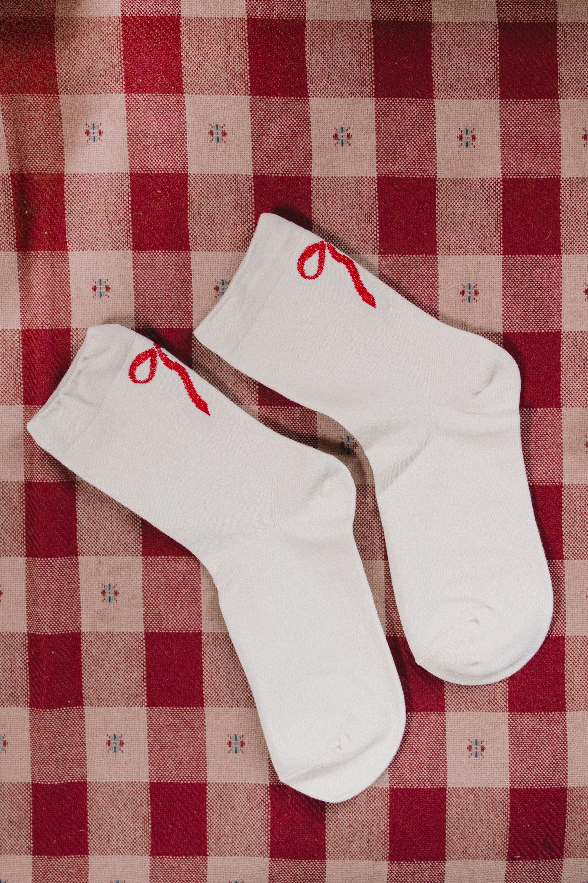Ribbon Bow Socks Cream sold by Tradlands product image thumbnail 2