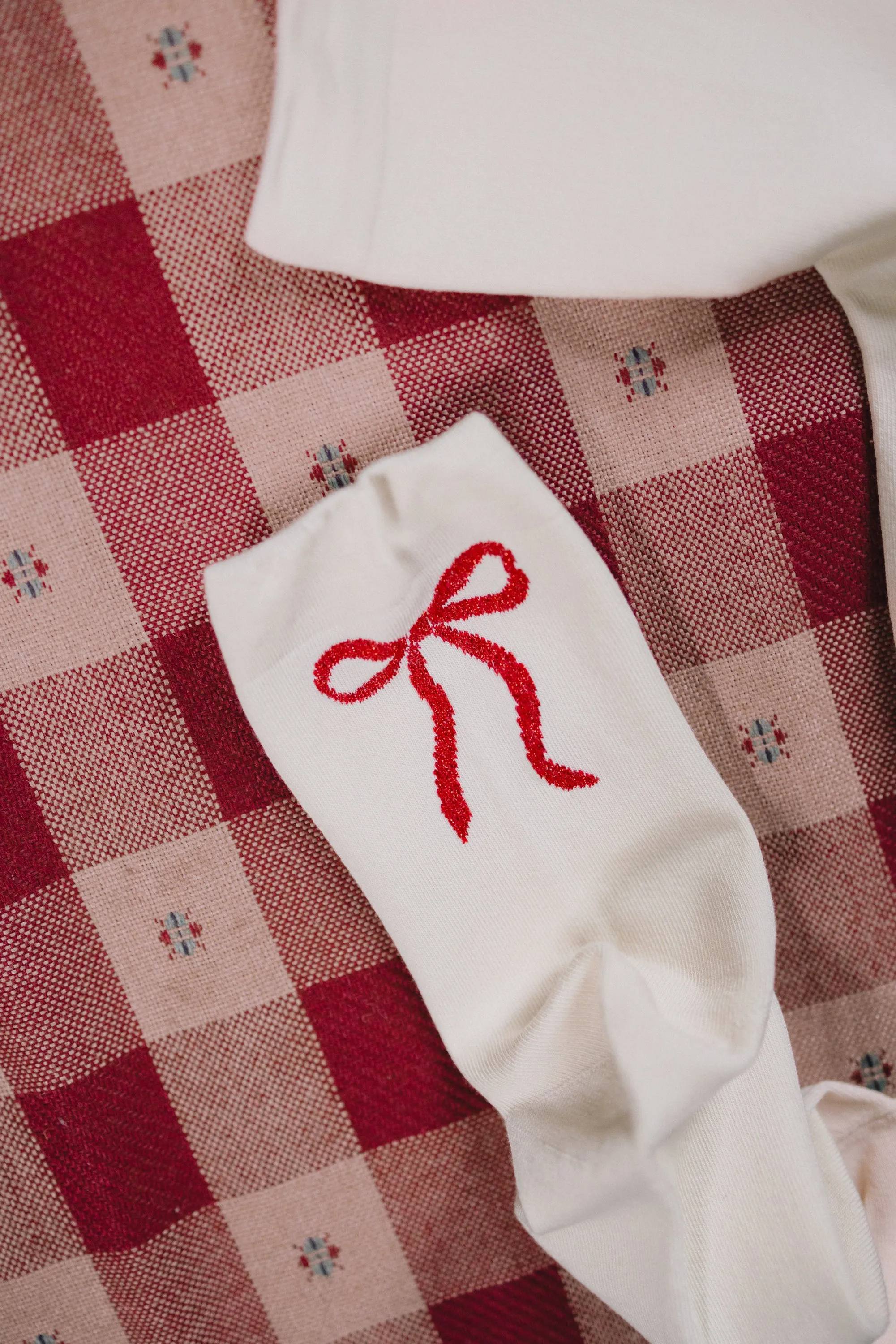 Ribbon Bow Socks Cream sold by Tradlands product image thumbnail 3