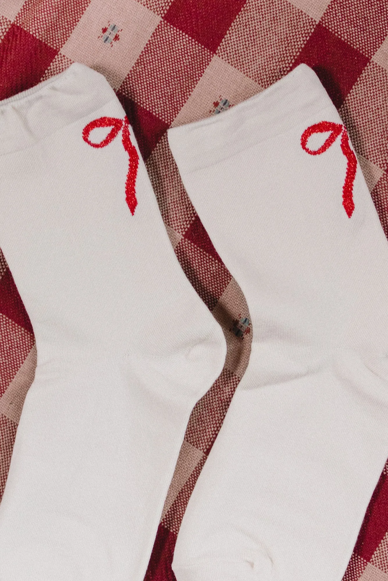 Ribbon Bow Socks Cream sold by Tradlands product image thumbnail 4
