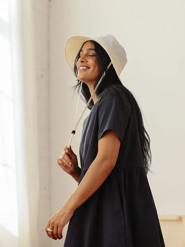 Wide Brim Bucket Hat Cream sold by Tradlands