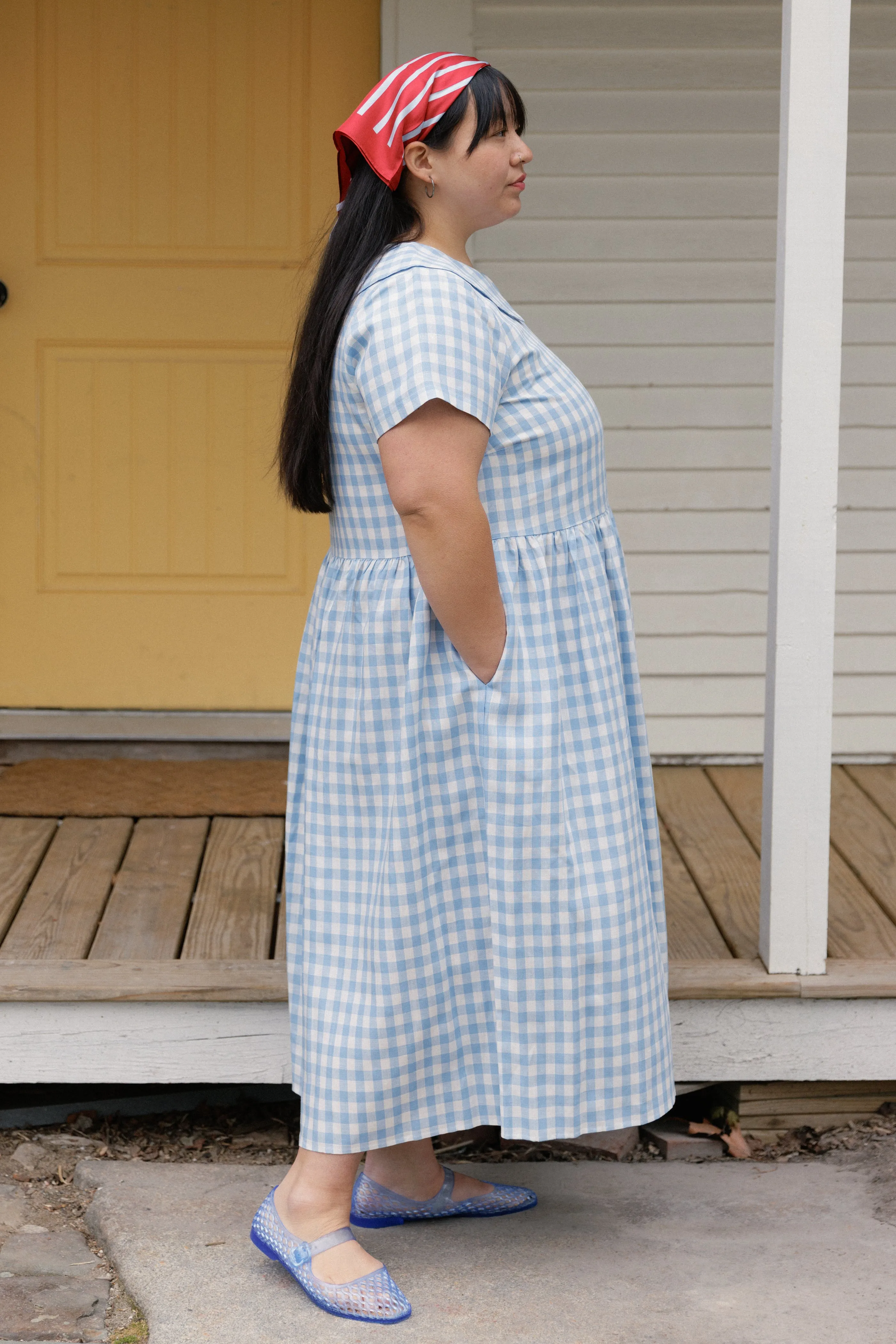 Homestead Collared Linen Dress sold by Tradlands product image thumbnail 5