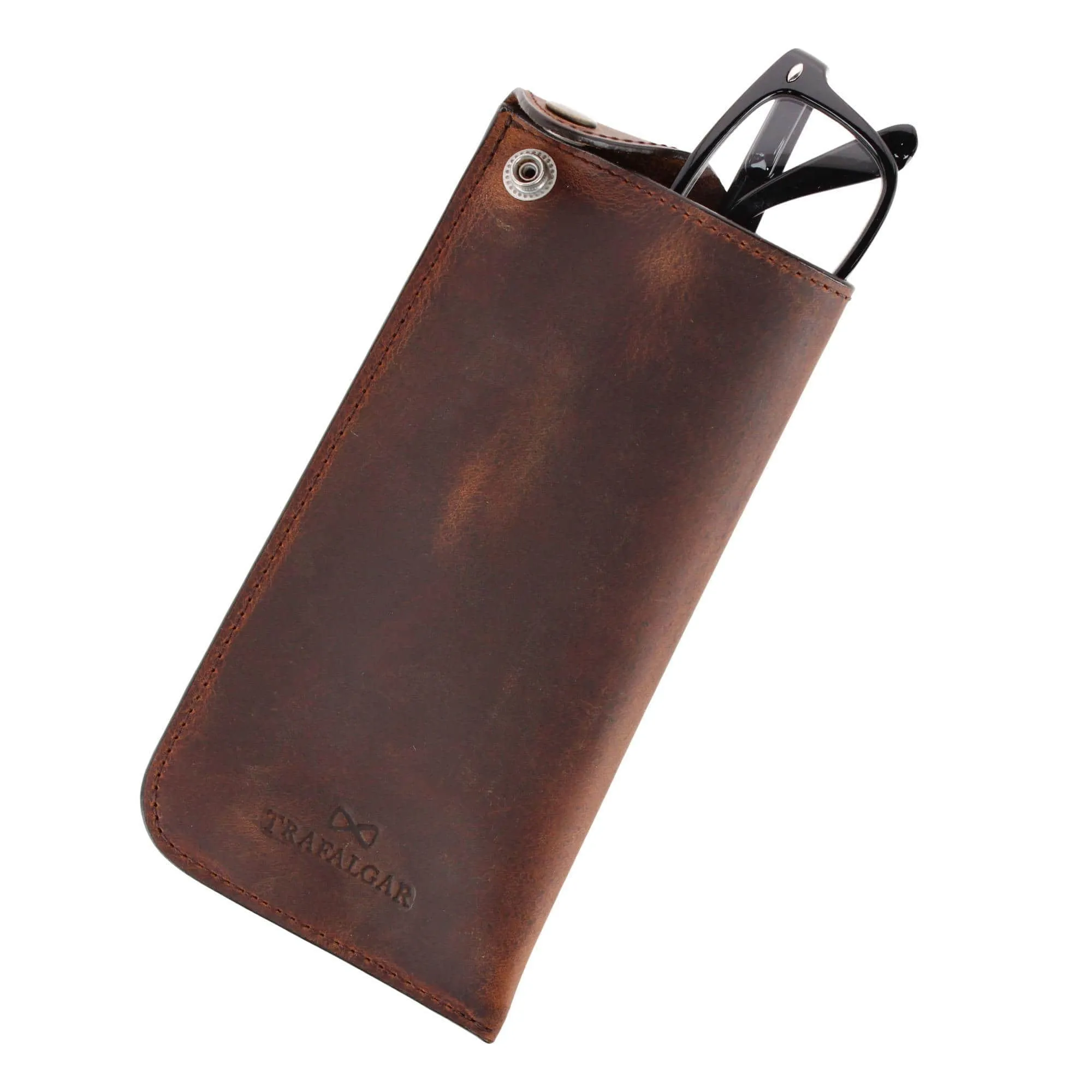 Doyle Crazy Horse Leather Snap Closure Glass Case sold by Trafalgar product image thumbnail 4