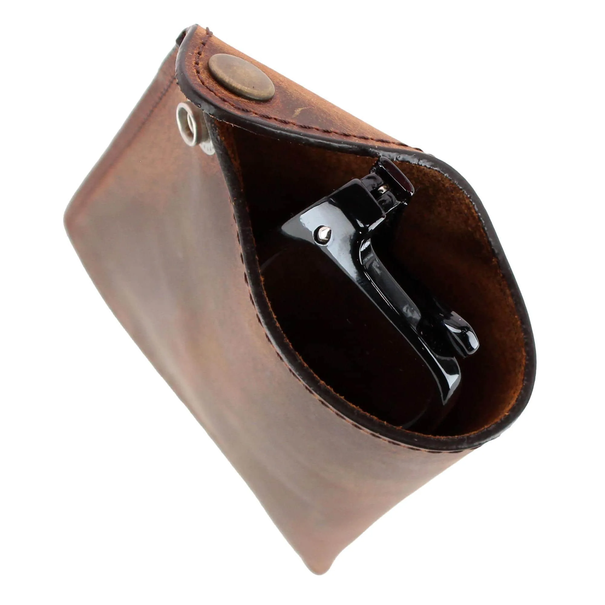 Doyle Crazy Horse Leather Snap Closure Glass Case sold by Trafalgar product image thumbnail 5