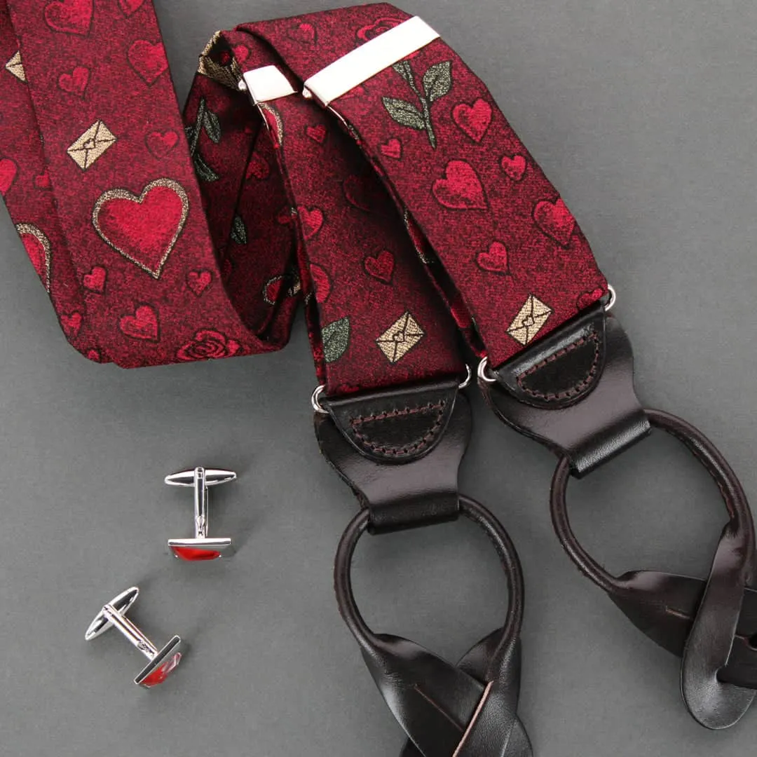Amor Valentine's Note Silk Button End Braces sold by Trafalgar product image thumbnail 5