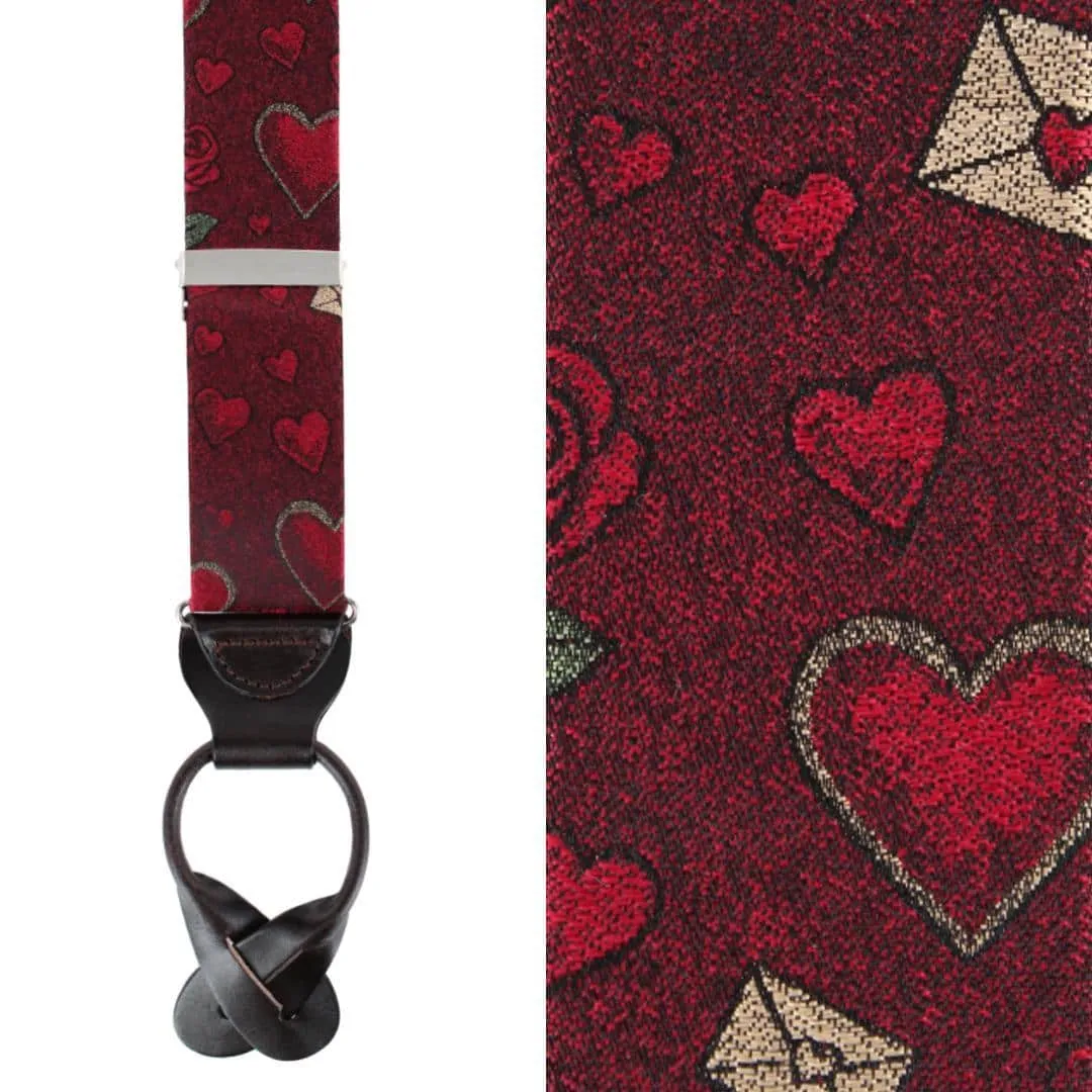 Amor Valentine's Note Silk Button End Braces sold by Trafalgar product image thumbnail 2