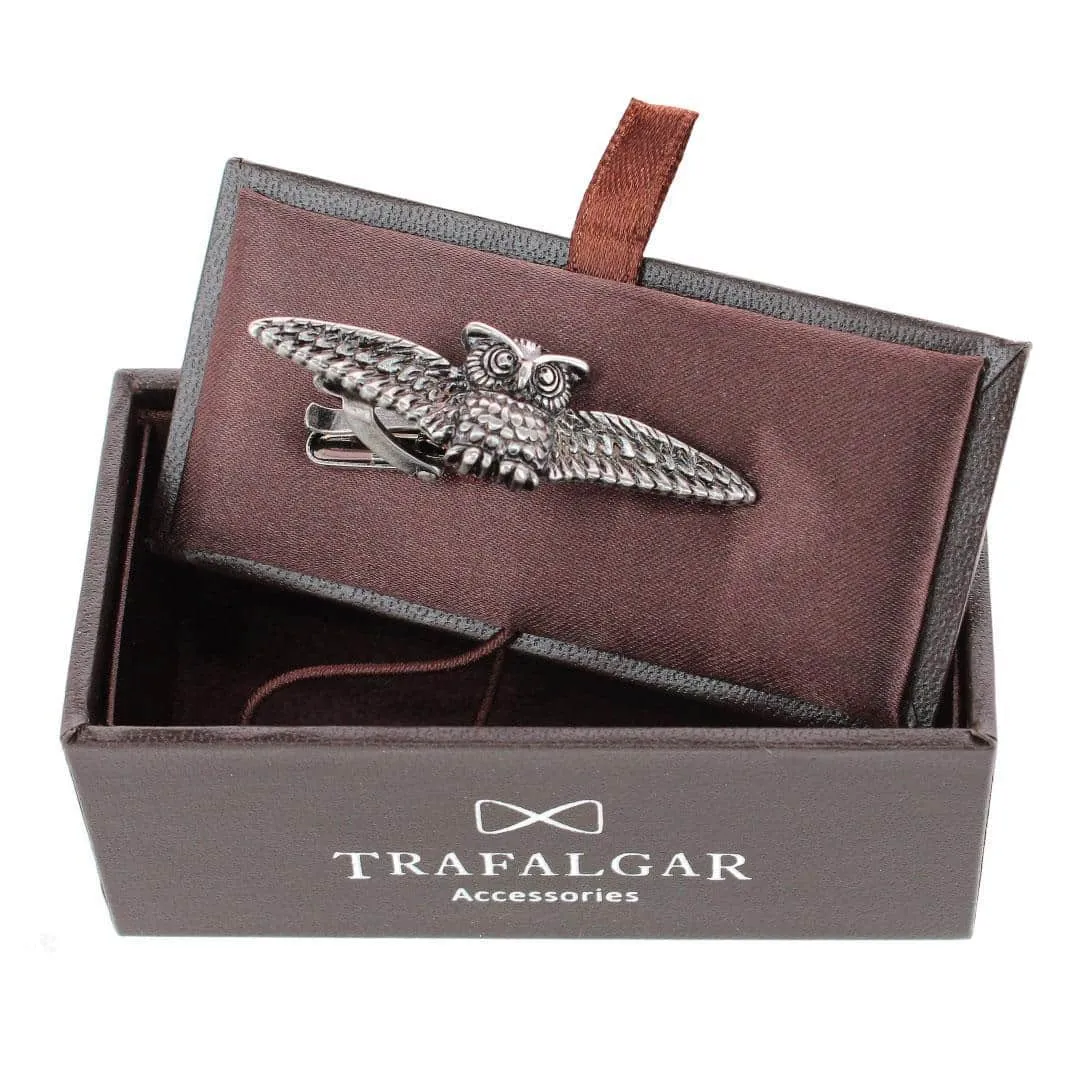 Majestic Owl Antique Silver Tie Bar sold by Trafalgar product image thumbnail 4