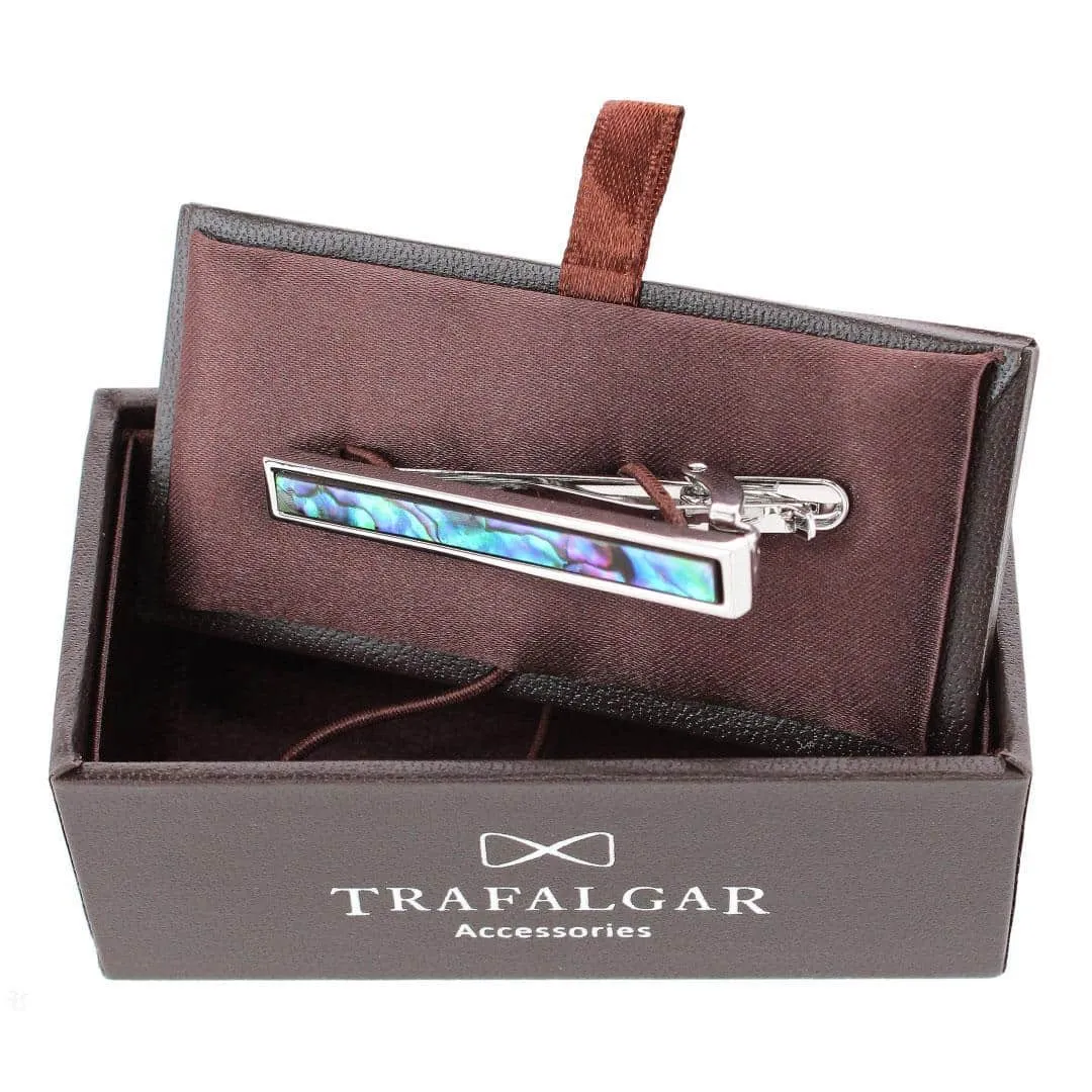 Mother of Pearl Stately Silver Tie Bar sold by Trafalgar product image thumbnail 4