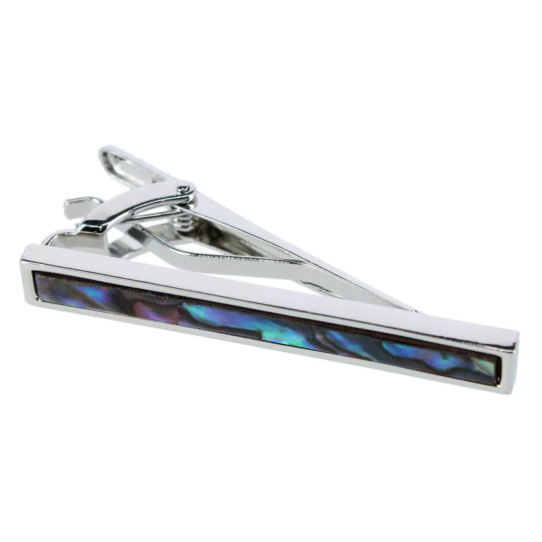 Mother of Pearl Stately Silver Tie Bar sold by Trafalgar