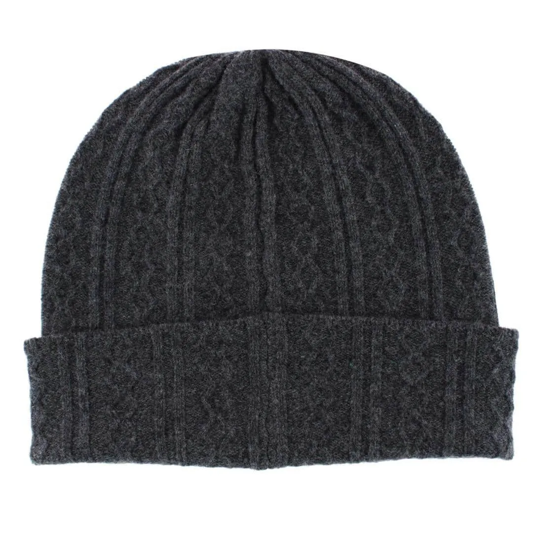 The Windsor Merino Wool Cable Knit Beanie sold by Trafalgar