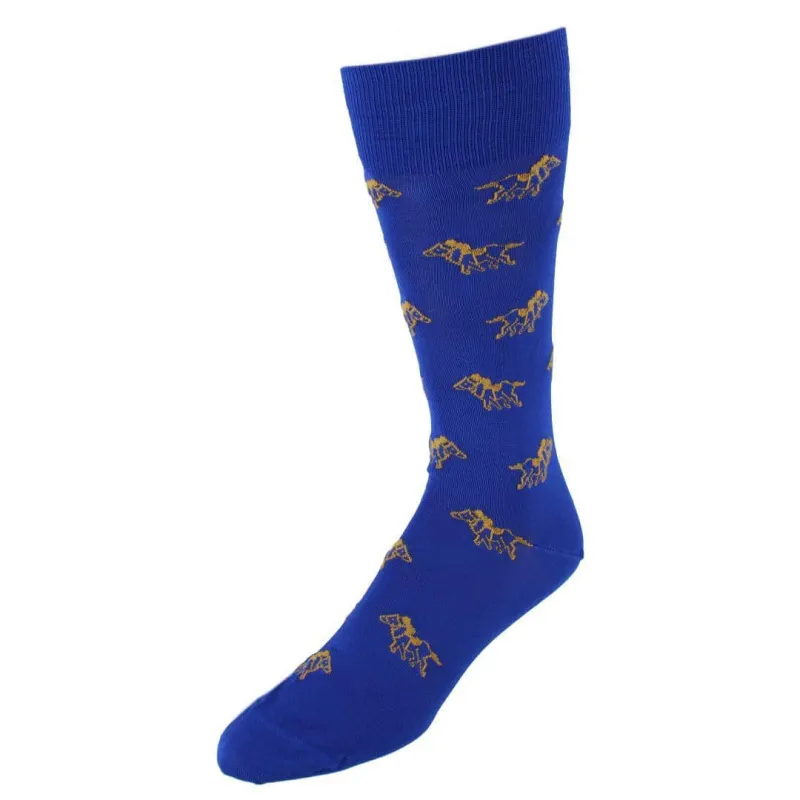 The Winner Jockey and Horse Novelty Mid Calf Mercerized Cotton Sock (1 Pair) made by Trafalgar