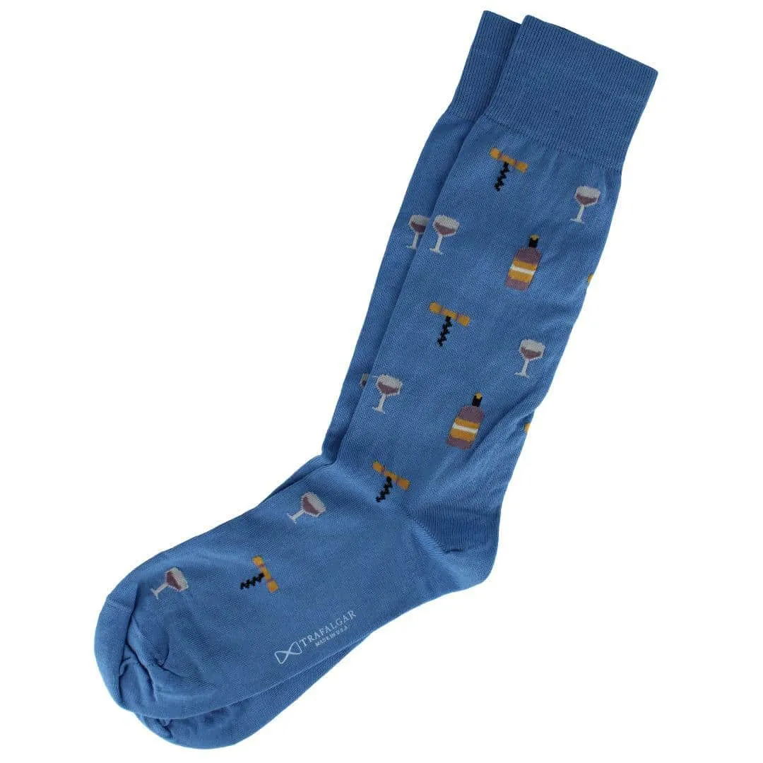 I'll Drink to That Wine Glass & Bottle Novelty Mid Calf Mercerized Cotton Sock (1 Pair) sold by Trafalgar product image thumbnail 5