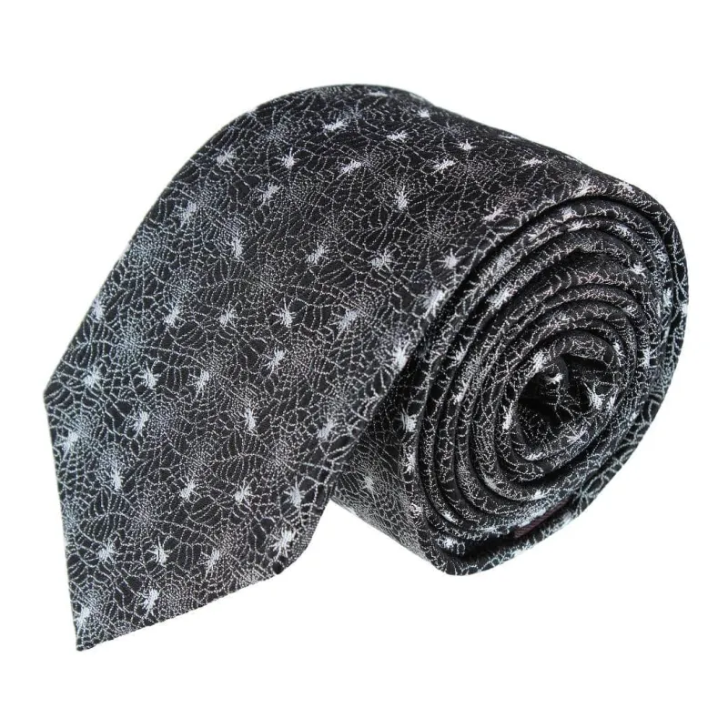 Venom Spider Web Motif Novelty Silk Necktie made by Trafalgar