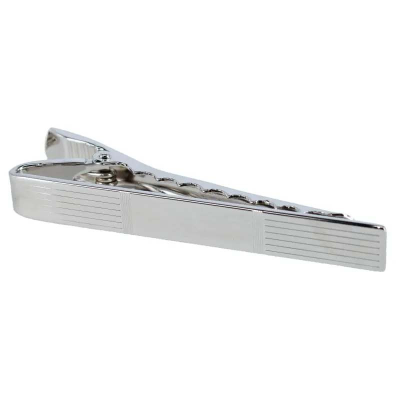 Engine Turned Sterling Silver Lined Engraveable Tie Bar made by Trafalgar