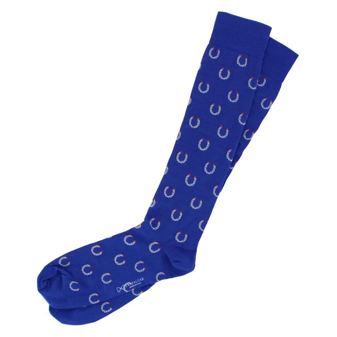 Lucky Horseshoe Mid-Calf Pima Cotton Dress Novelty Sock (1 Pair) sold by Trafalgar product image thumbnail 3