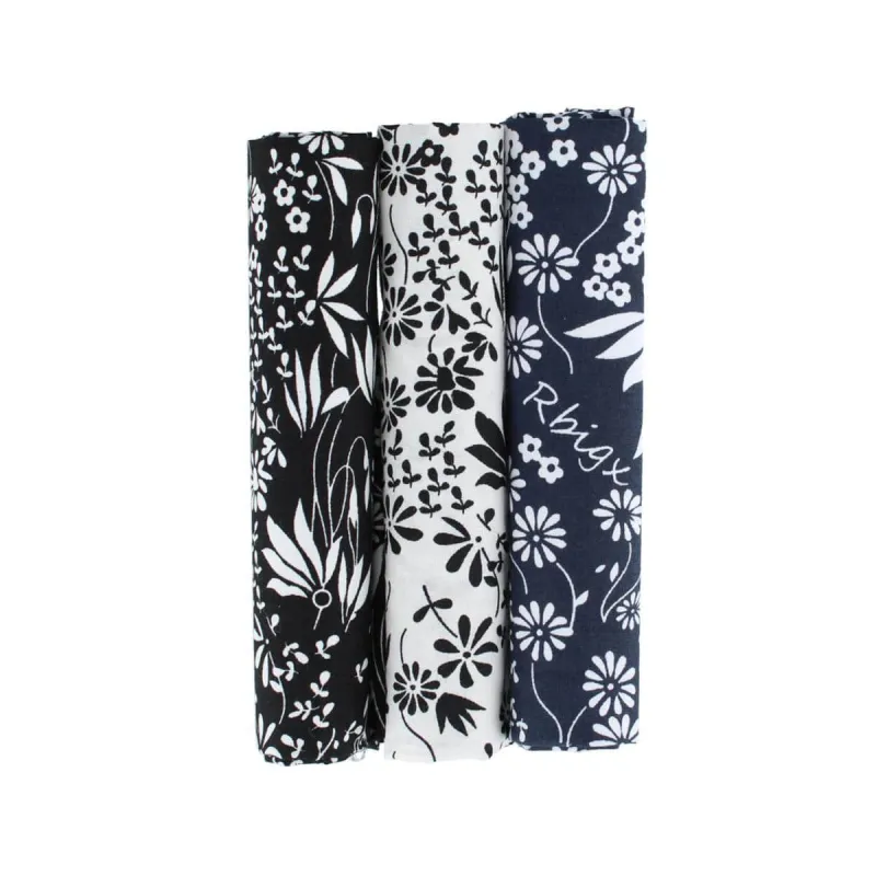 Ezra'a Stately Floral 3 Pack Cotton Handkerchiefs made by Trafalgar