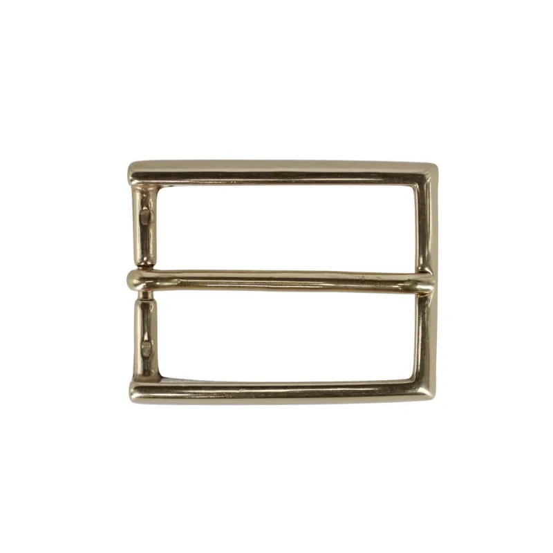35mm Italian Simply Classic Rectangular Solid Brass Harness Belt Buckle made by Trafalgar