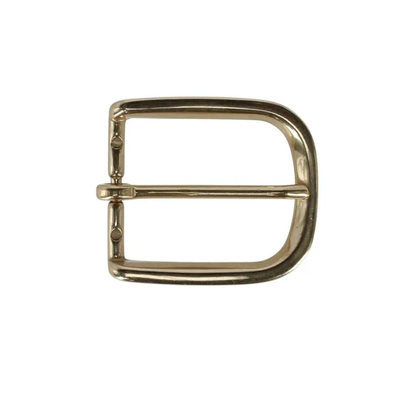 35mm Solid Brass Italian Rounded Edged Harness Belt Buckle made by Trafalgar