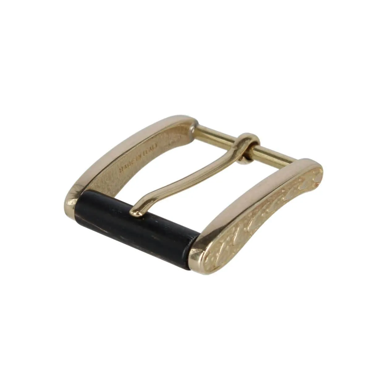 35mm Italian Brass w Black Stag Horn Roller Harness Belt Buckle sold by Trafalgar product image thumbnail 5