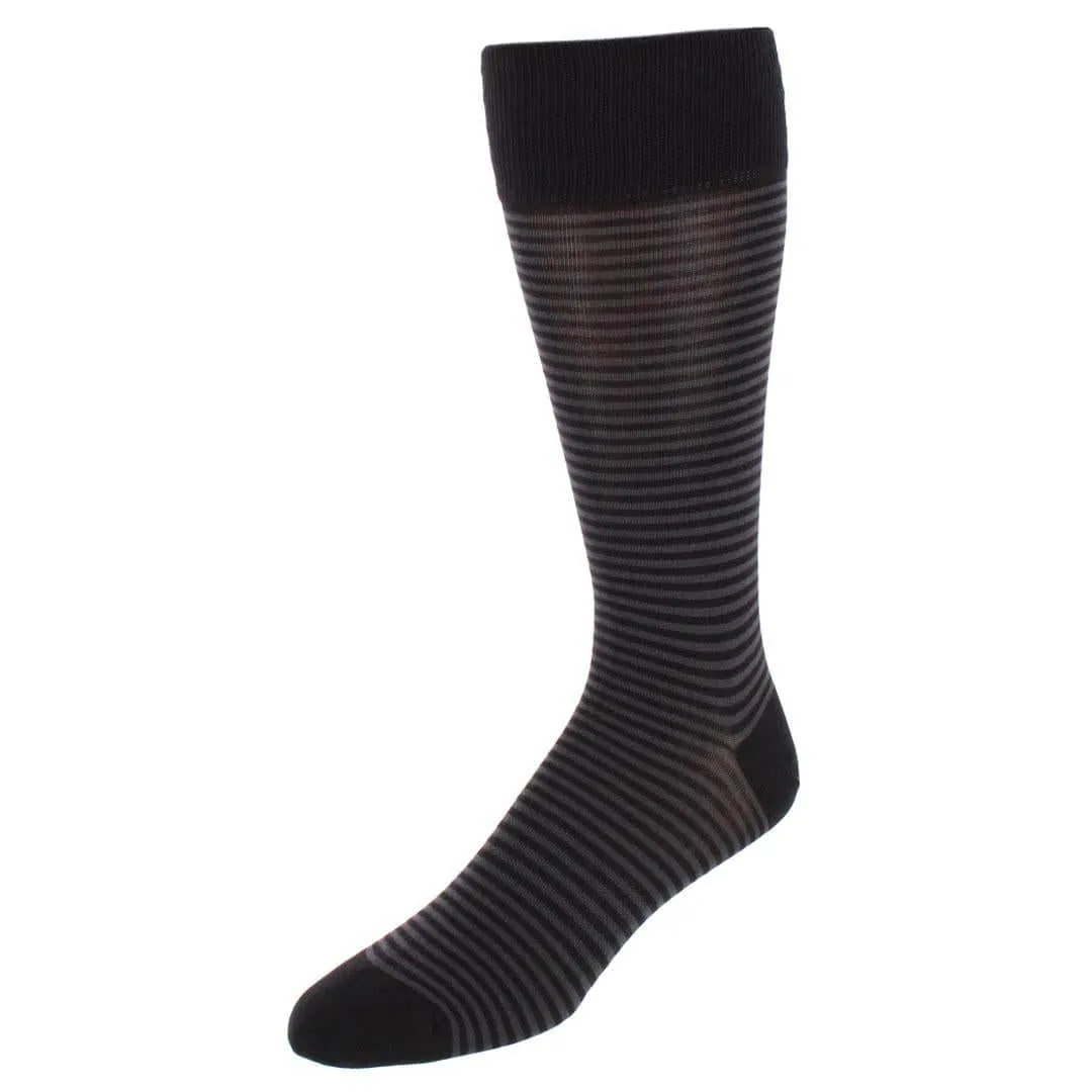Carvel Striped Pattern Mid-Calf Pima Cotton Socks (1 Pair) sold by Trafalgar product image thumbnail 2