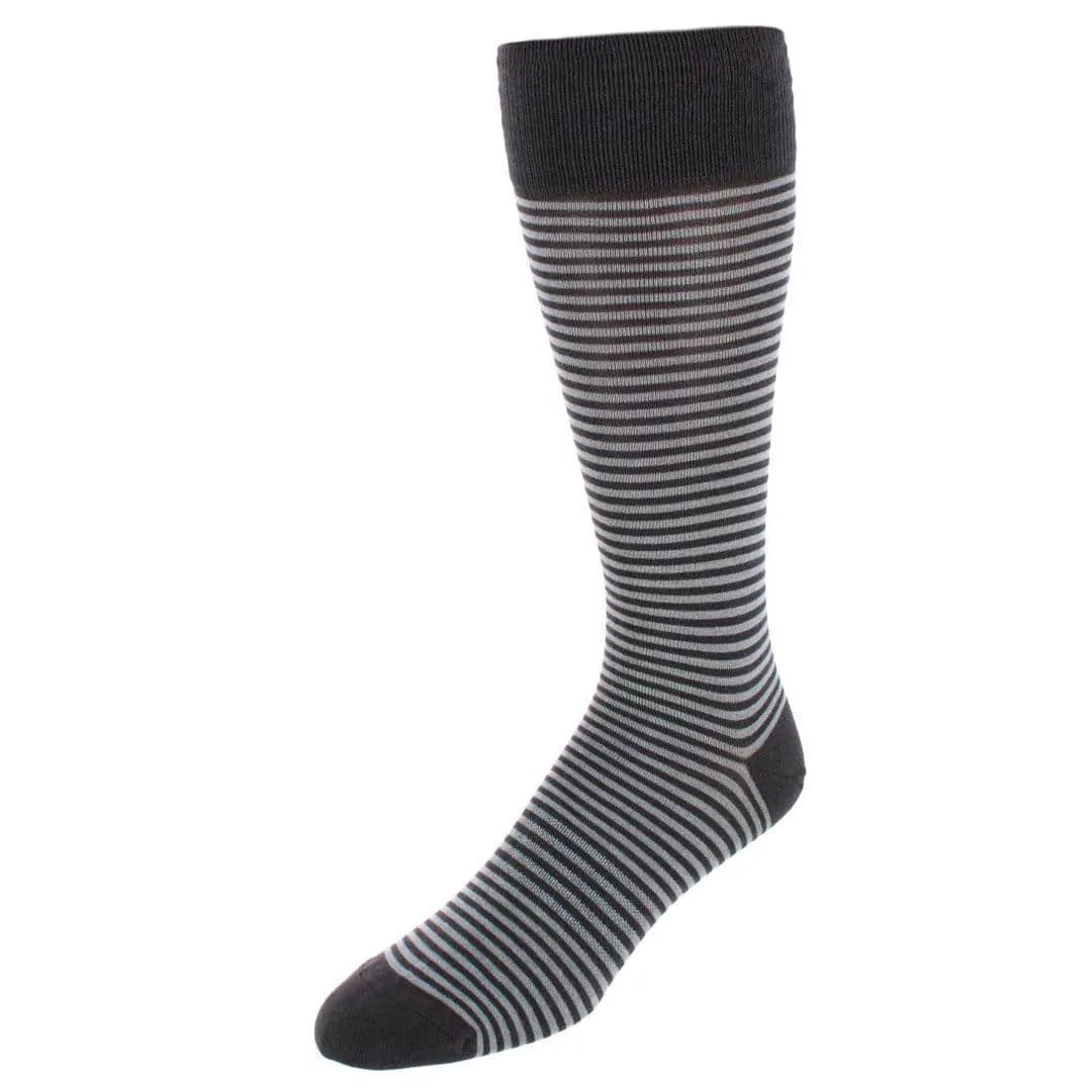 Carvel Striped Pattern Mid-Calf Pima Cotton Socks (1 Pair) sold by Trafalgar product image thumbnail 3