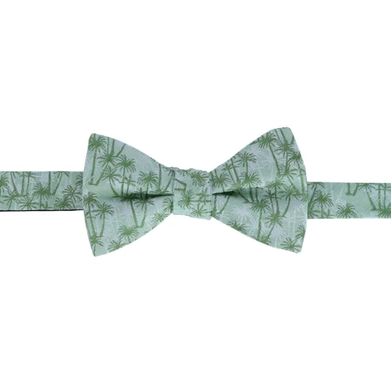 Nohea Palm Tree Linen Blend Novelty Bow Tie made by Trafalgar