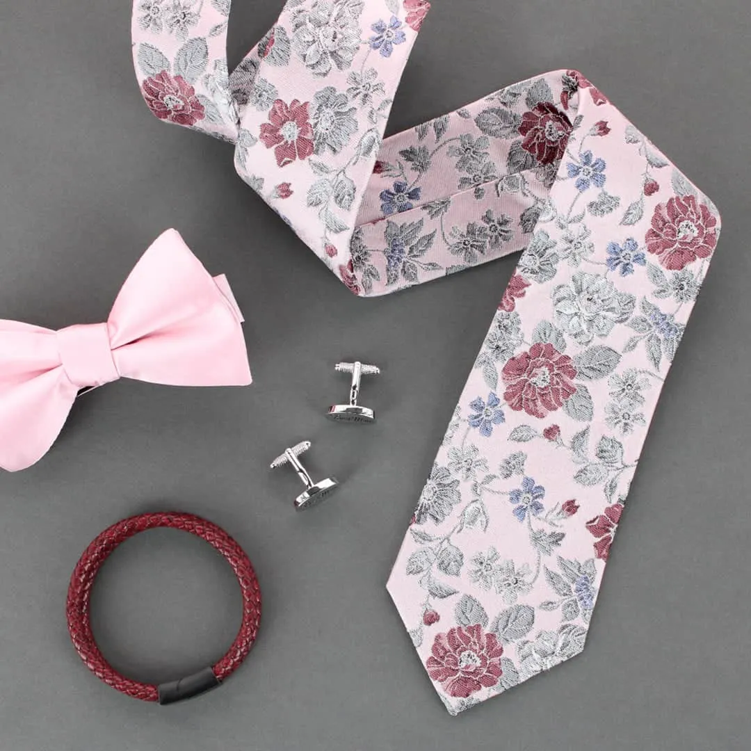 Nico Subtle Vine and Flower Patterned Silk Necktie sold by Trafalgar product image thumbnail 5