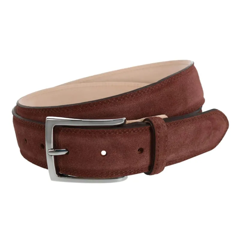 Armando Italian Suede 35mm Feathered Edge Belt made by Trafalgar