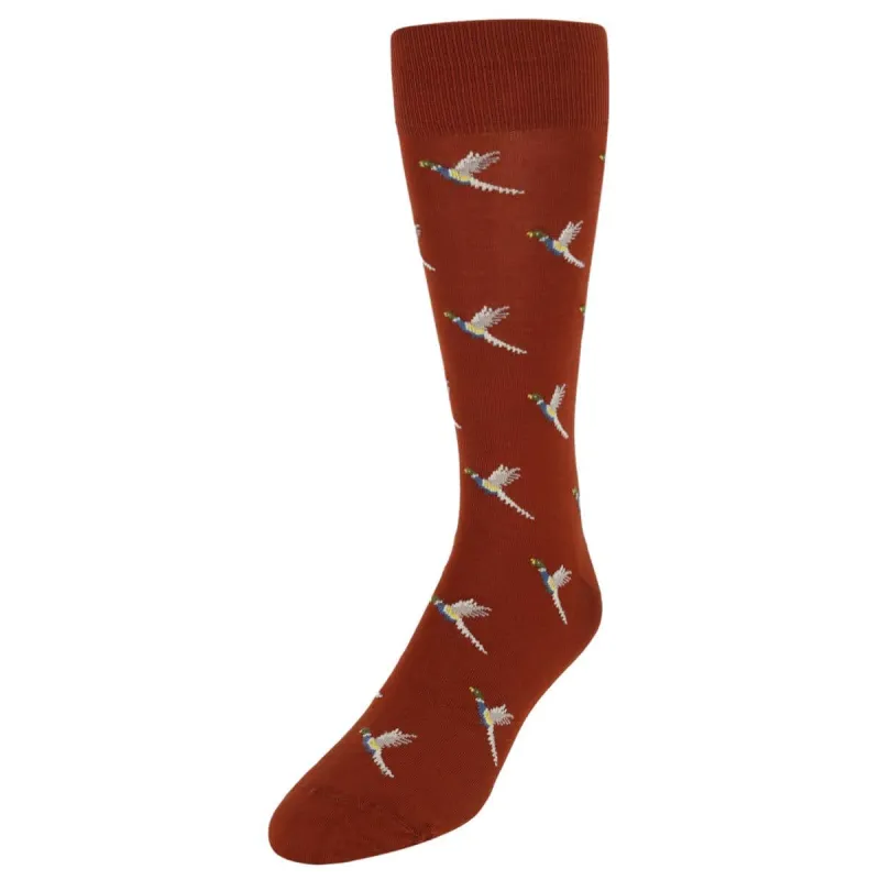 Birds of a Feather Mercerized Cotton Mid-Calf Socks made by Trafalgar