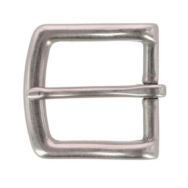32mm Soft Edged Solid Brass Brushed Nickel Single Prong Buckle made by Trafalgar