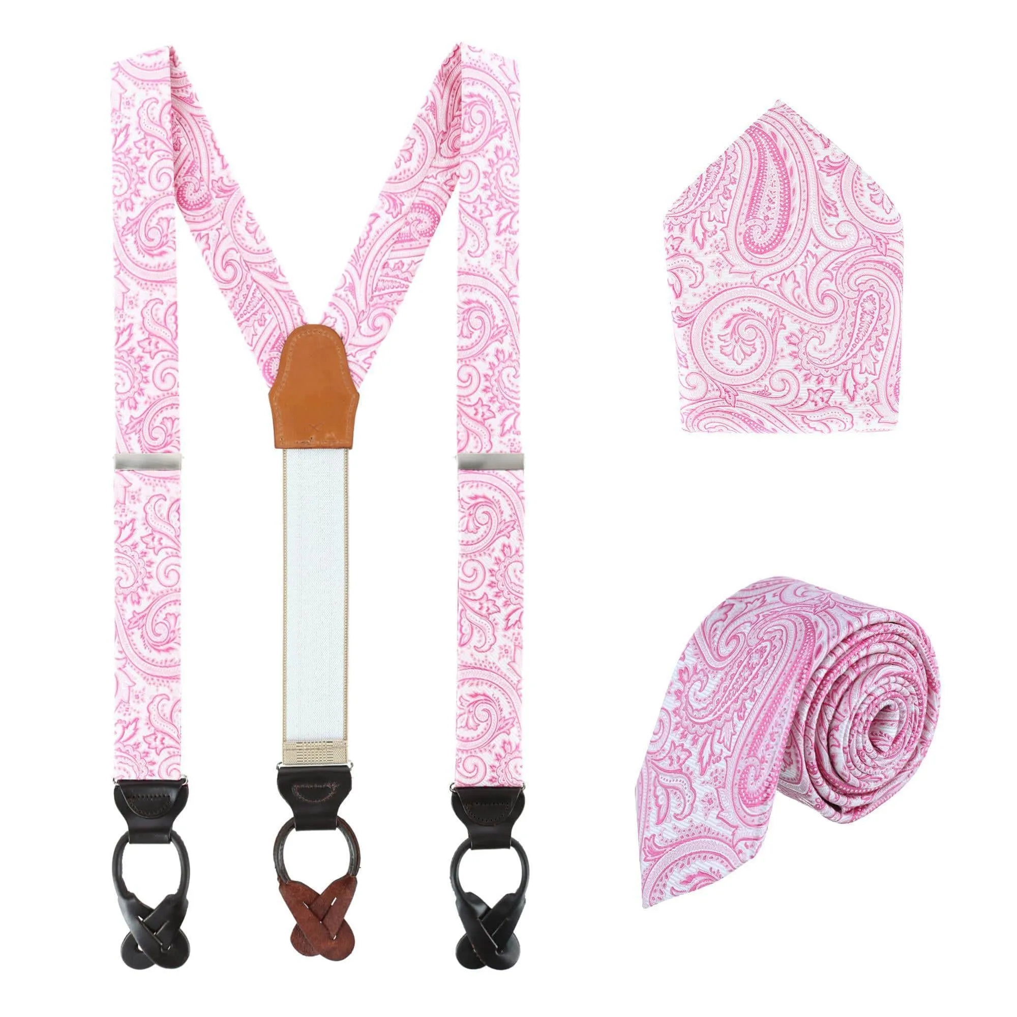 Sobee Paisley Brace Necktie & Pocket Square sold by Trafalgar