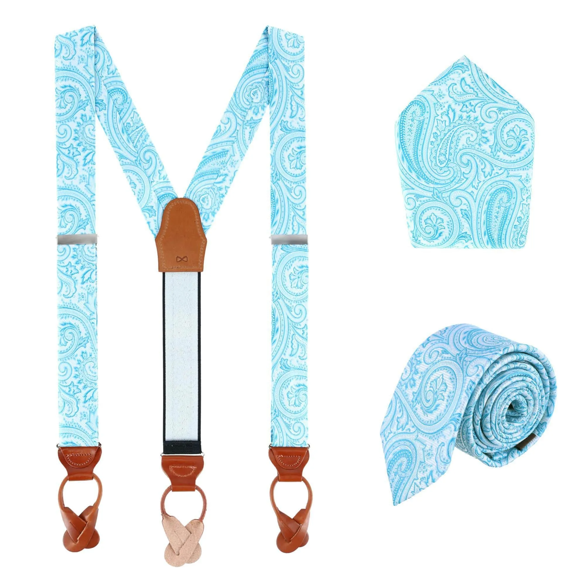 Sobee Paisley Brace Necktie & Pocket Square sold by Trafalgar product image thumbnail 3