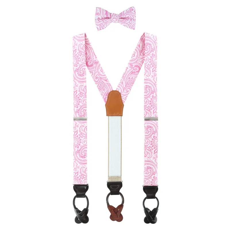 Sobee Paisley Silk Brace and Bow Tie Set made by Trafalgar