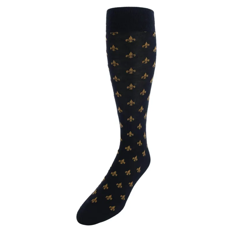 Atlas Fleur De Lis Over The Calf Fine Merino Wool Socks (1 Pair) made by Trafalgar