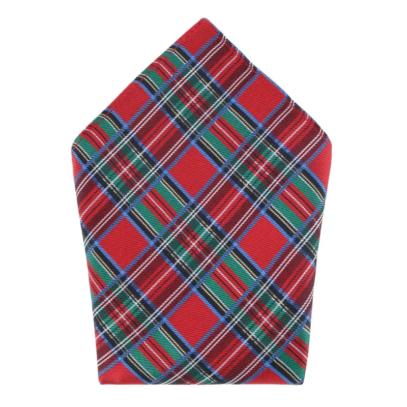 Nicholas Tartan Plaid Silk Pocket Square made by Trafalgar