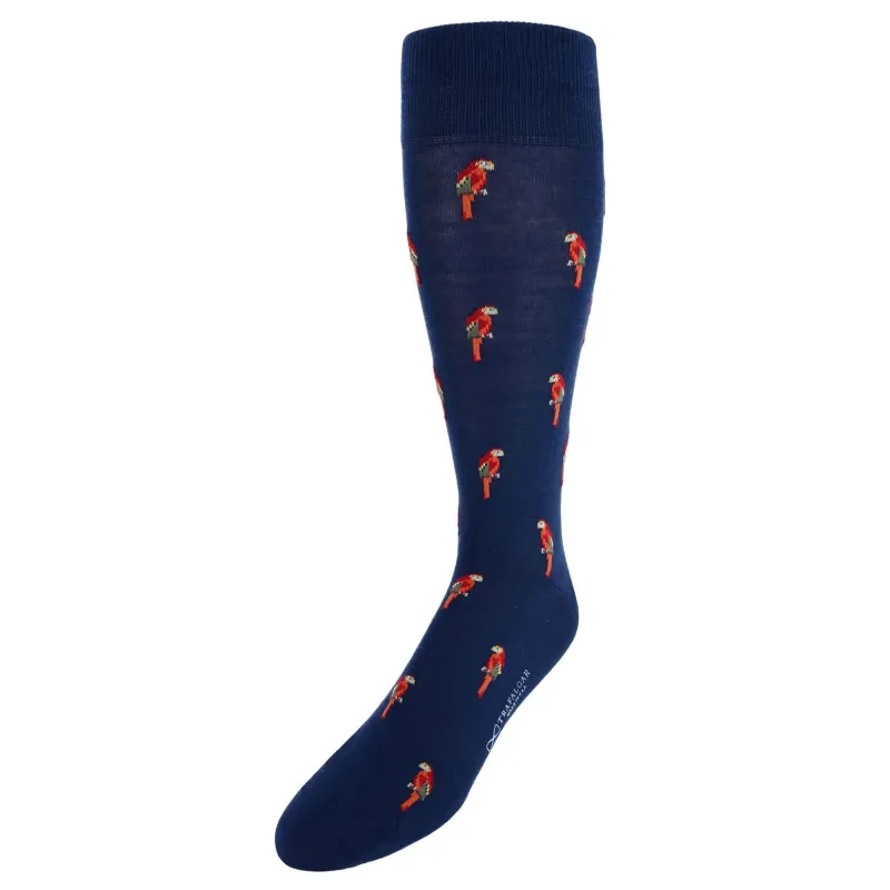 Polly The Parrot Merino Wool Mid-Calf Socks made by Trafalgar