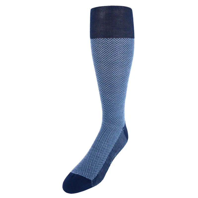 Hunter Merino Wool Herringbone Mid-Calf Socks made by Trafalgar