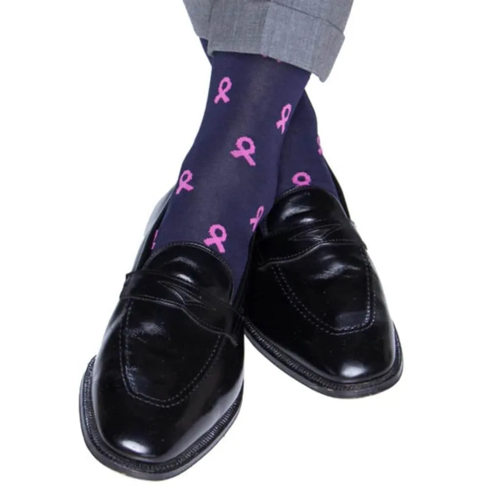 Breast Cancer Awareness Mid-Calf Mercerized Cotton Socks sold by Trafalgar product image thumbnail 3