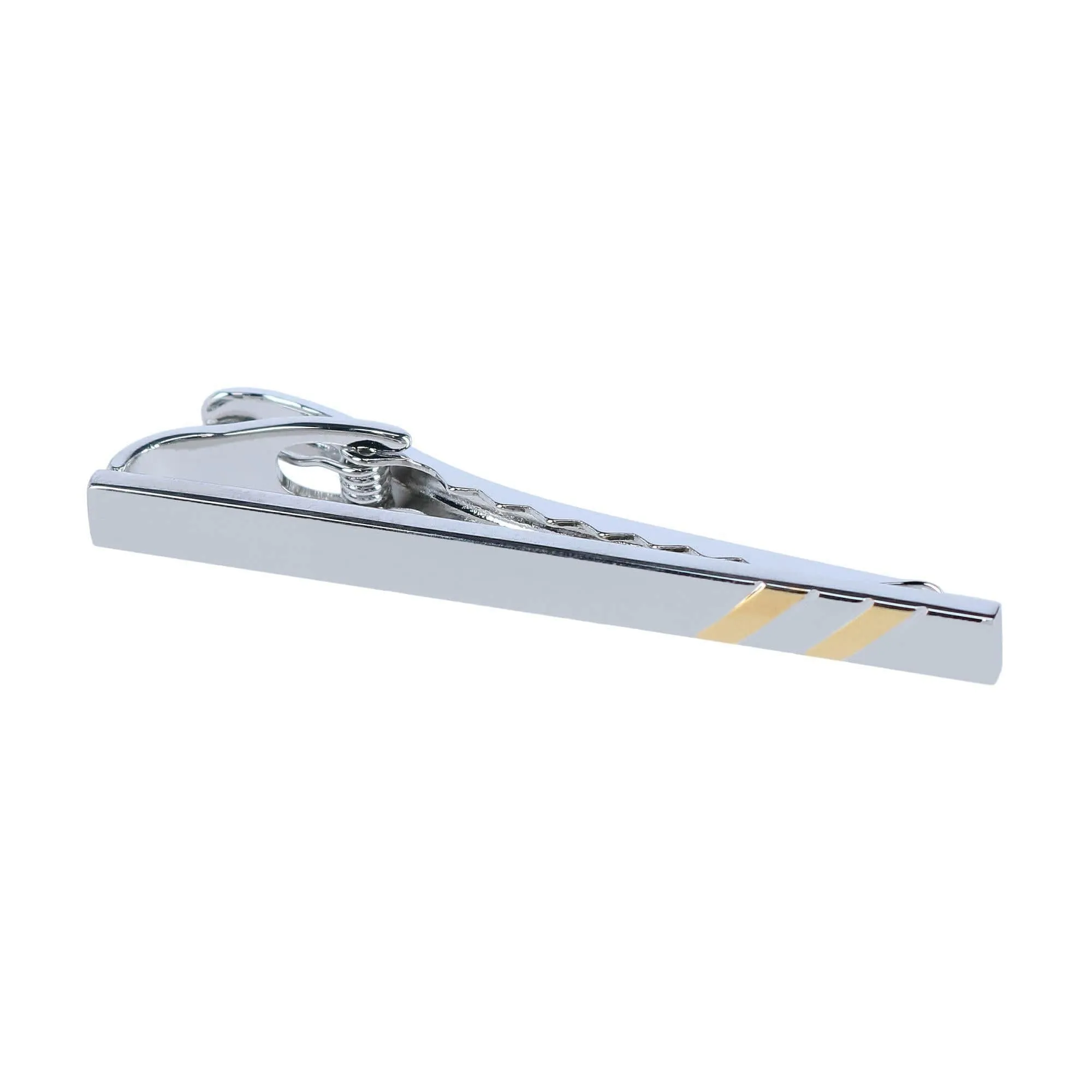 Rhodium and Gold Detailed Tie Bar sold by Trafalgar